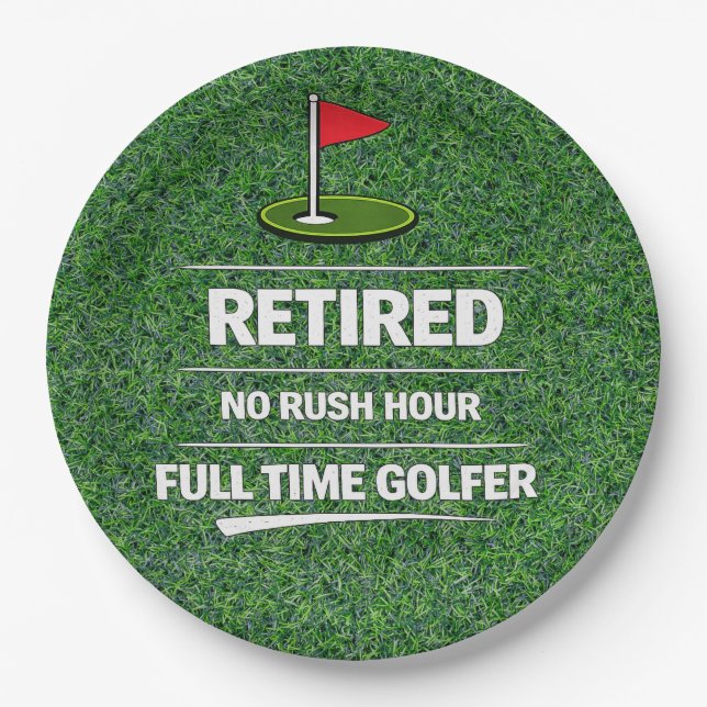 Golf Funny Saying Golfing  Retirement Paper Plates (Front)