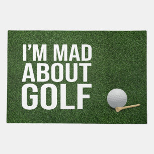 Golf funny saying I am mad about golf Doormat