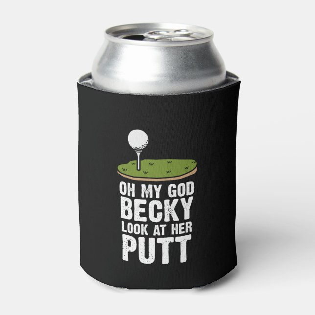Golf  Funny Saying Look at her putt Can Cooler (Can Front)