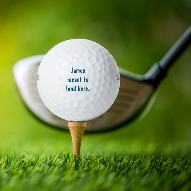 Golf Funny Saying 'Name Meant To Land Here' Joke Golf Balls (Creator Uploaded)