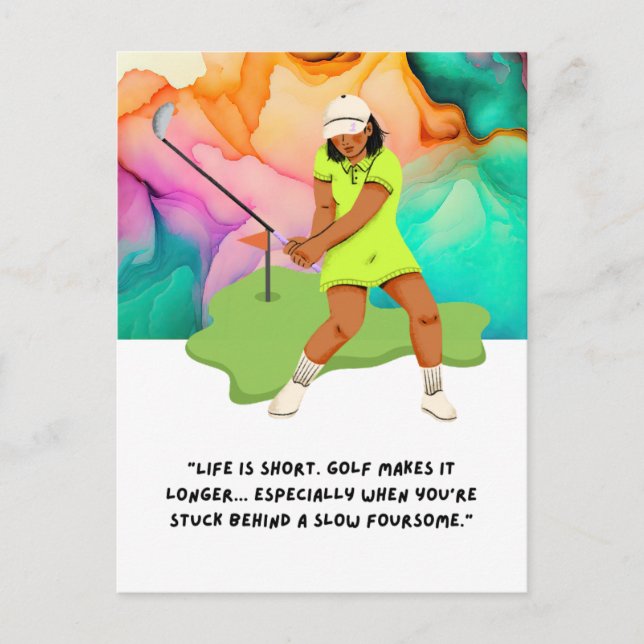 Golf funny saying  quote for golfer greeting postcard (Front)