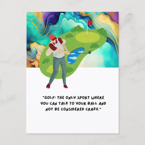 Golf funny saying  quote for golfer greeting postcard