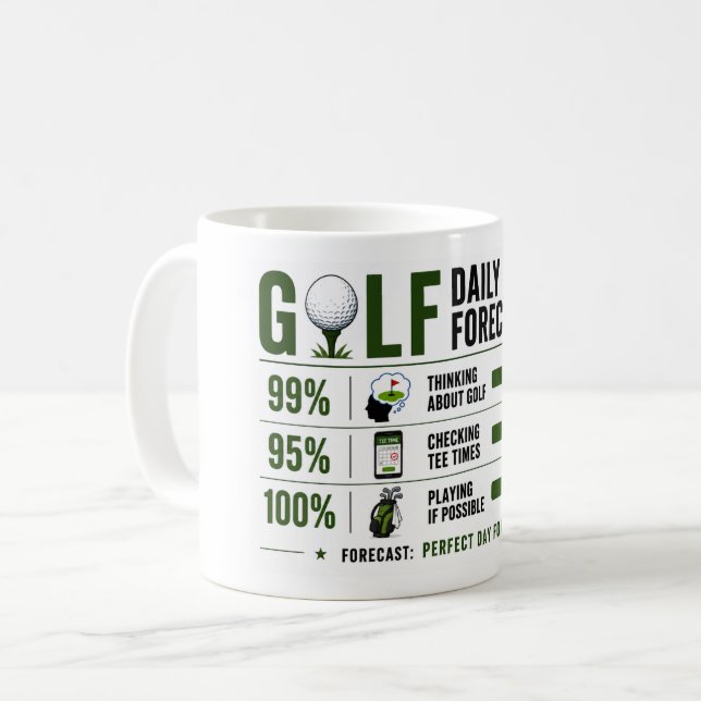 Golf Funny Saying weather forecast  Coffee Mug (Front Left)