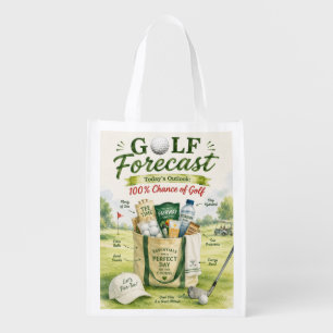 Golf Funny Saying weather forecast Grocery Bag