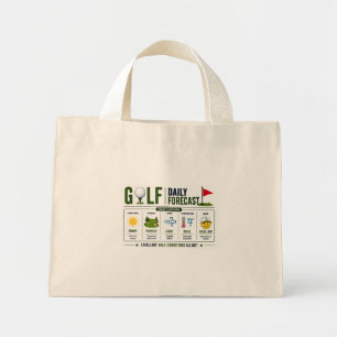 Golf Funny Saying weather forecast  Mini Tote Bag