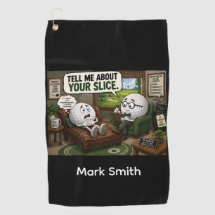 Golf funny saying with golfer  towel