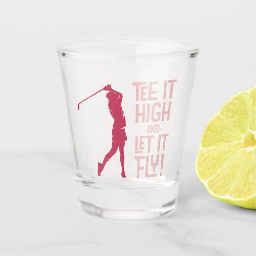 Golf Funny Sports Tee Quote Cute Magenta Red Pink Shot Glass