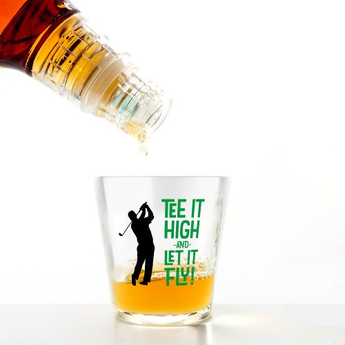 Golf Funny Tee Sports Quote Cute Mens Black Green Shot Glass