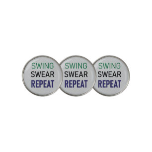 Golf Gag Gift – Swing Swear Repeat Ball Marker