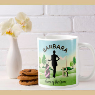 Golf Gal Clubs Course 3D Monogram   Coffee Mug