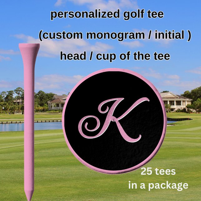 GOLF GAL STYLISH PINK CUSTOM MONOGRAM  GOLF TEES (Creator Uploaded)