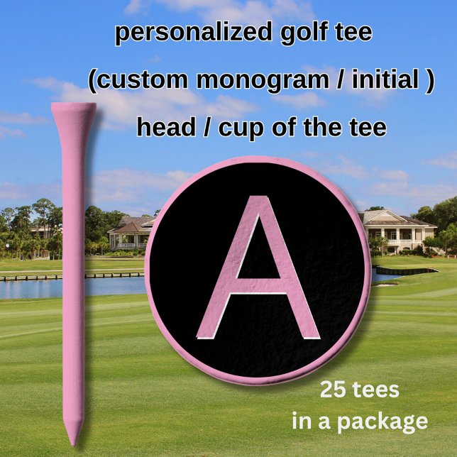 GOLF GAL STYLISH PINK CUSTOM MONOGRAM  TEES (Creator Uploaded)