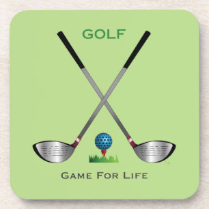 GOLF - Game for Life Golf Clubs Golf Ball Beverage Coaster