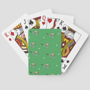 Golf gear on green poker cards