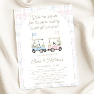 Golf Gender Reveal Invitation - Baby Golf Carts