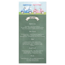 Golf Gender Reveal Menu
