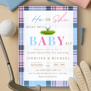 Golf Gender Reveal Par-Tee Party Invitation