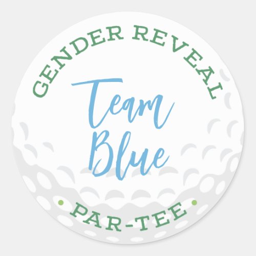 Golf Gender Reveal Par_Tee Stickers _ Team Blue