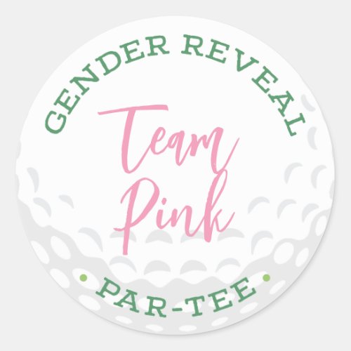 Golf Gender Reveal Par_Tee Stickers _ Team Pink