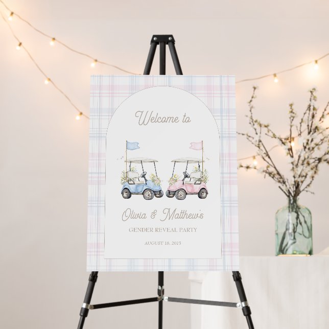 Golf Gender Reveal Welcome Sign (In Situ (Stand))