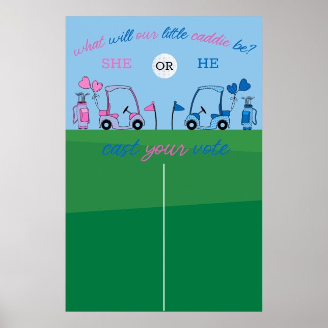 Golf Gender Reveal what caddie be Prediction Sign (Front)