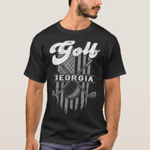 Golf Georgia Fun American Flag State Golfing T-Shirt