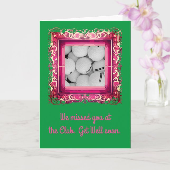 Golf Get Well Card, 5" x 7" Folded Get Well Card (Orchid)