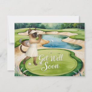 Golf Get Well Soon Card for cat lover golfers