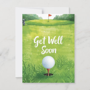 Golf Get Well Soon Card – Watercolor Golf Course 