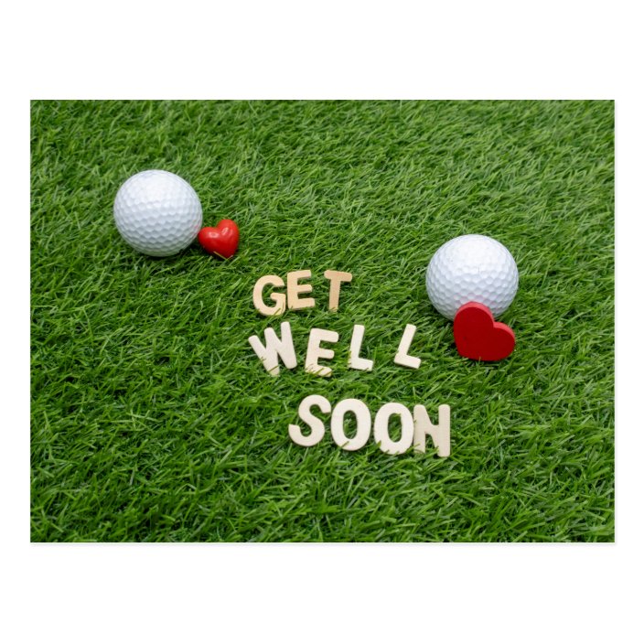 Golf Get well soon card with golf ball and tee