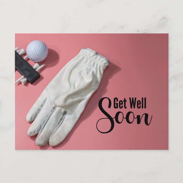 Golf Get well soon for woman Golfer pink theme Postcard (Front)