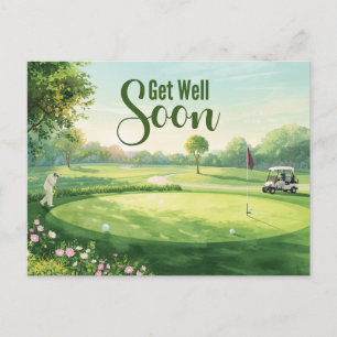 Golf Get well soon Golfer Postcard