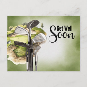 Golf Get well soon Golfer  Postcard