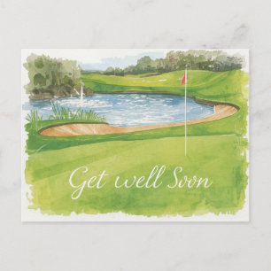 Golf Get Well soon on the golf course  Postcard