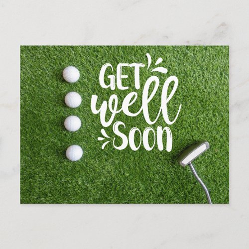 Golf Get well soon Postcard