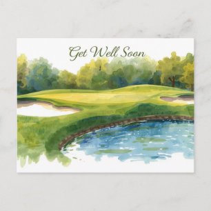 Golf Get well soon send wishes for golfer  Postcard
