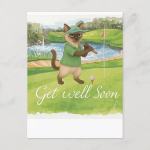 Golf Get well soon with golf course background Postcard