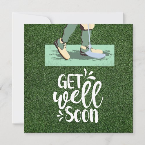 Golf Get well soon with golfer golfing on green Card