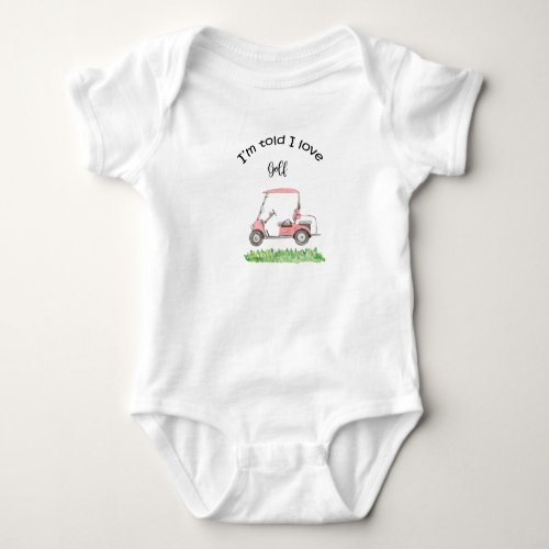 Golf Gift for Baby Shower Baby Girl Golfer  Baby B Baby Bodysuit