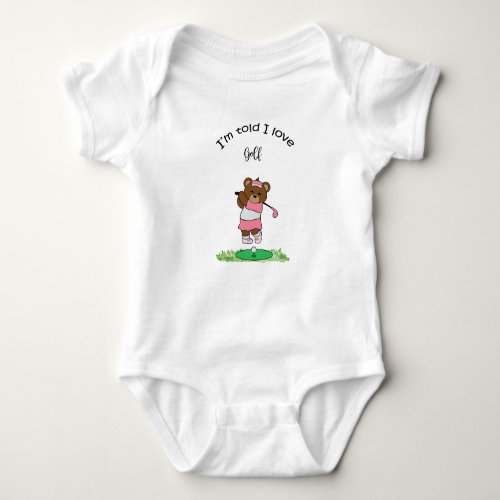 Golf Gift for Baby Shower Baby Girl Golfer   Baby Bodysuit