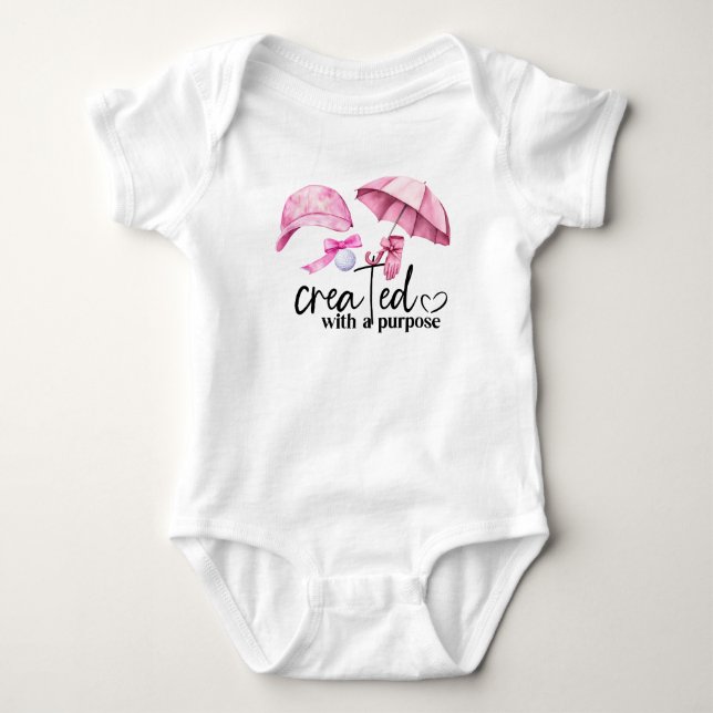 Golf Gift for Baby Shower Girl with golf ball  Baby Bodysuit (Front)