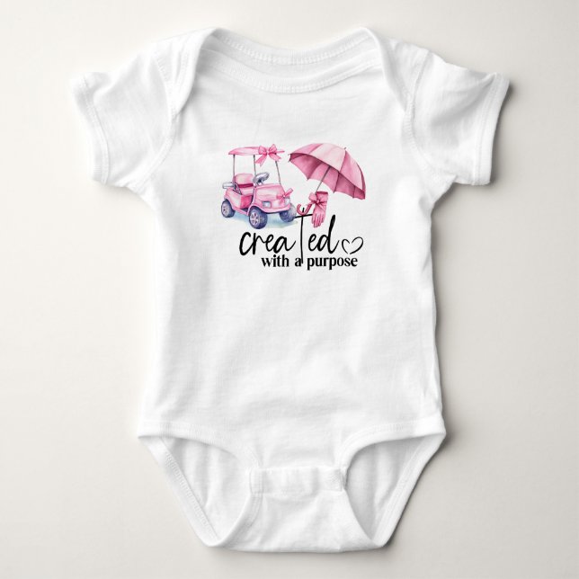 Golf Gift for Baby Shower Girl with golf cart Baby Bodysuit (Front)