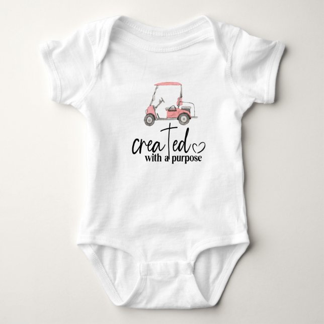 Golf Gift for Baby Shower Golfer Golf Cart  Bodysuit (Front)