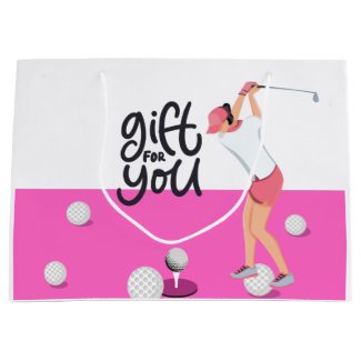 Golf Gift for you lady golf with pink theme Large Gift Bag