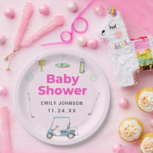 Golf Girl Baby Shower Paper Plates