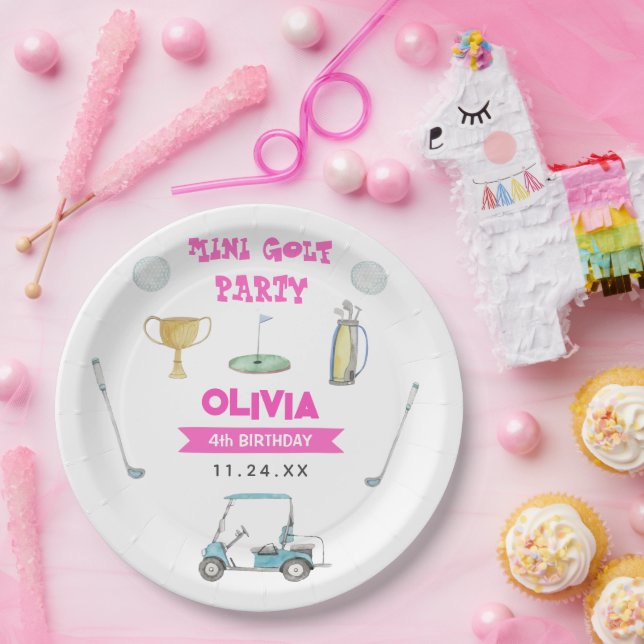 Golf Girl Birthday Party Paper Plates (Party)