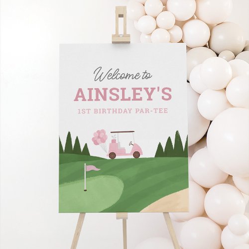 Golf Girl Birthday Party Welcome Sign