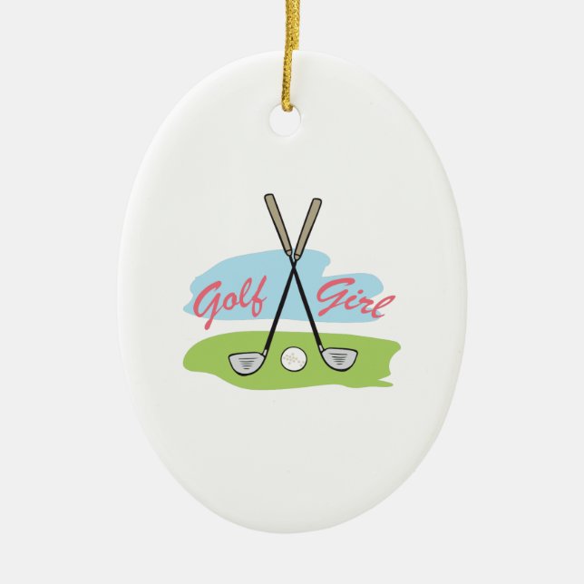 GOLF GIRL CERAMIC ORNAMENT (Front)