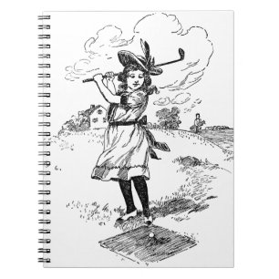 Golf Girl Golfing Vintage Art Notebook