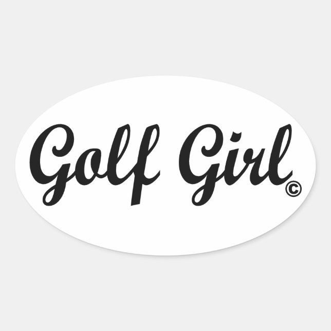 Golf Girl Oval Sticker (Front)